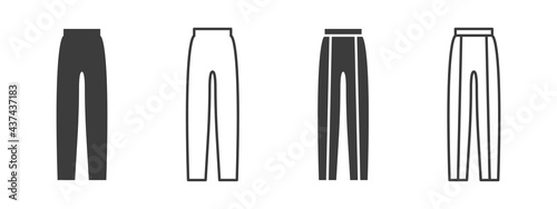 Pants icons. Women's pants signs. Clothing symbol concept. Vector illustration