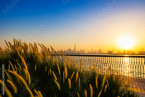 Photography Dubai, UAE - June 2, 2021: Dubai city skyline at dusk or evening