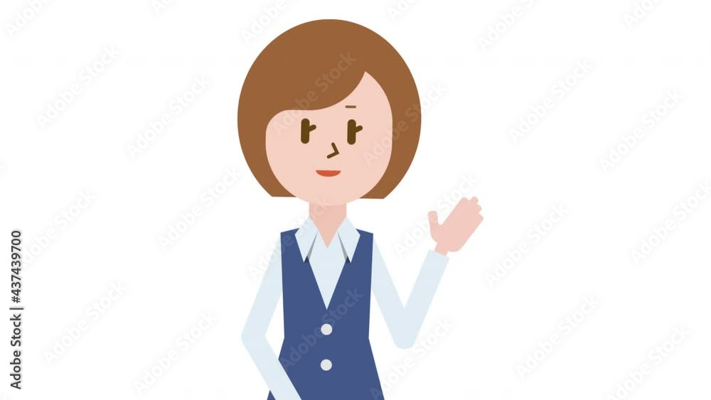 説明する女性・プレゼンするビジネスウーマン（アルファマット付き）