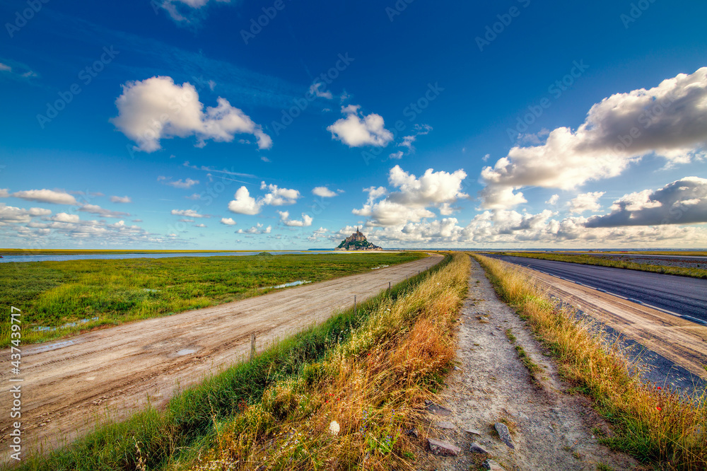 Approaching Saint Michael's Mount, Normandy, France