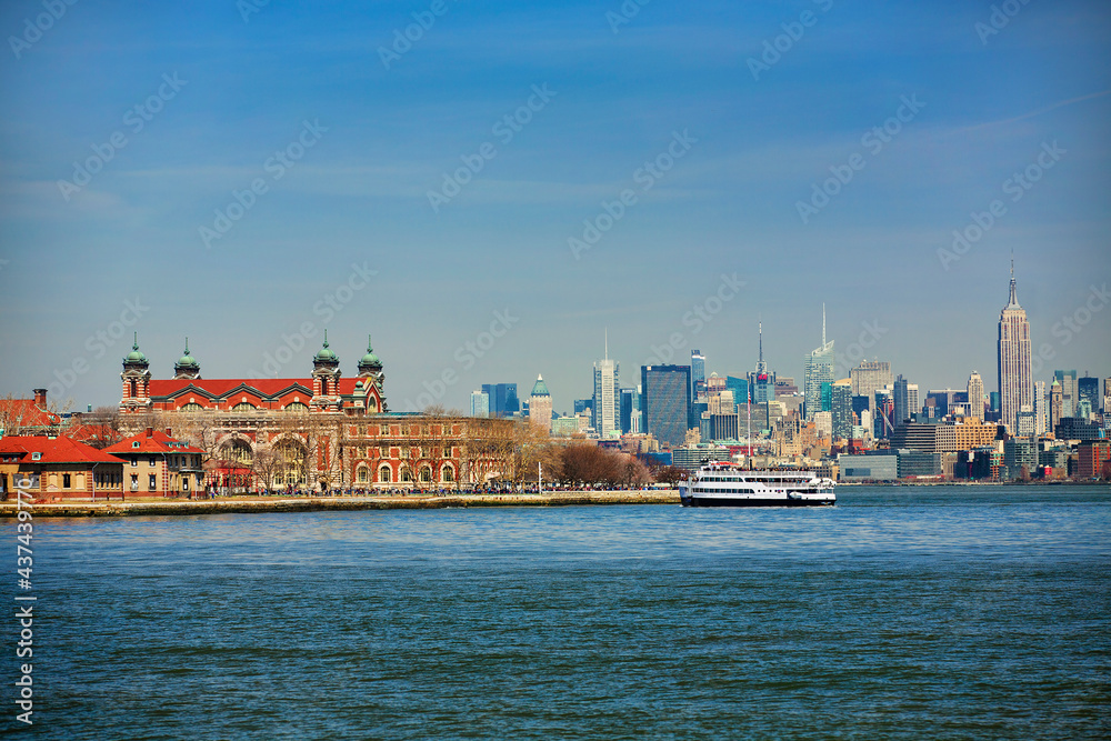 Ferry Arriving at Ellis Island, New York