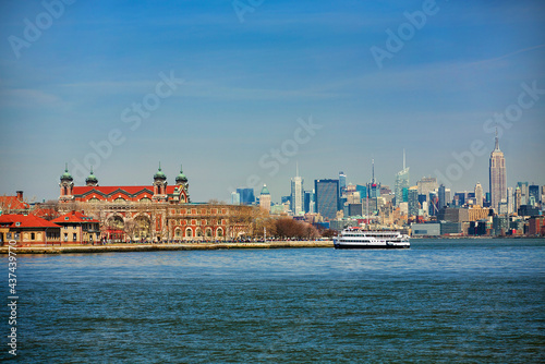 Ferry Arriving at Ellis Island, New York photo