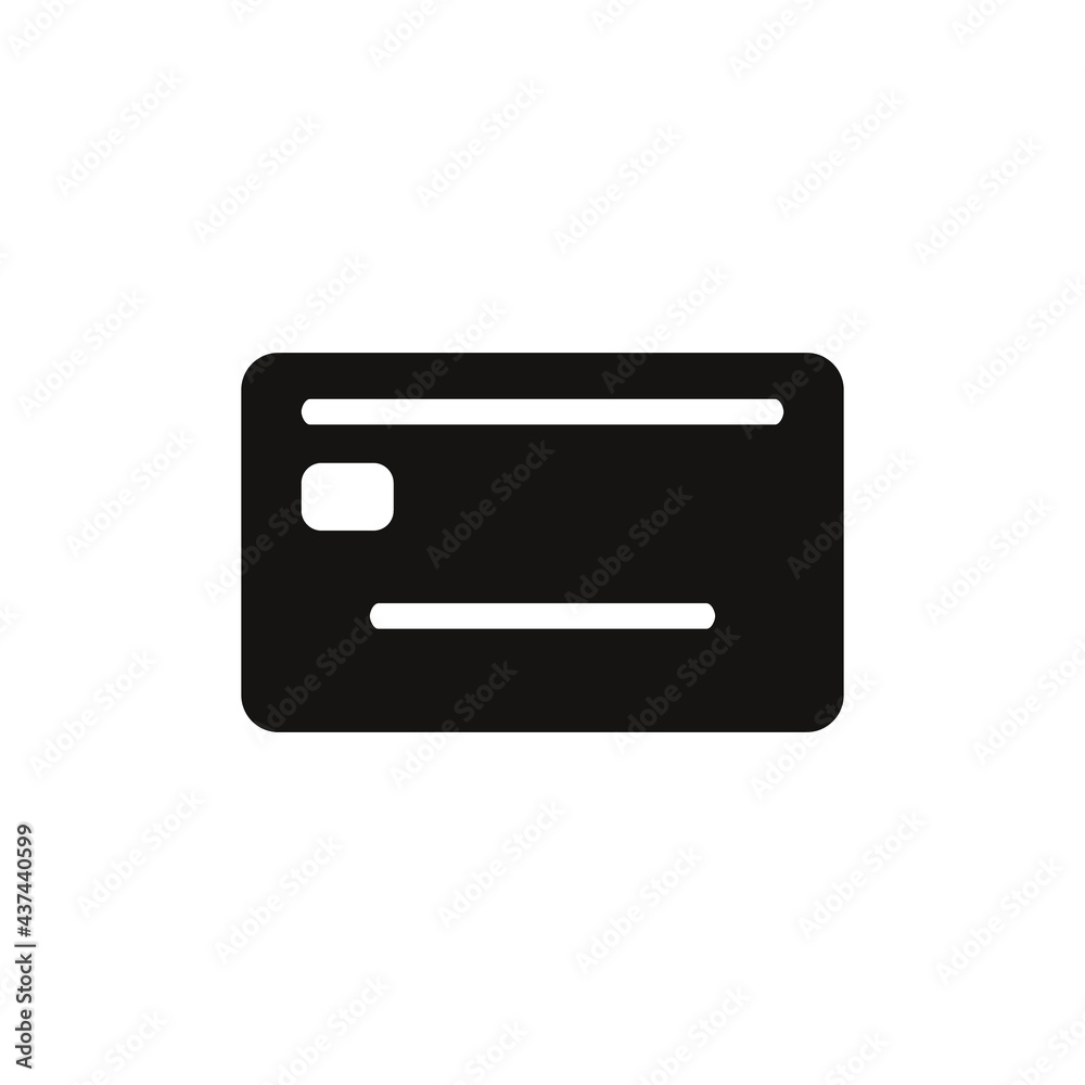 Credit card icon on white background. Credit card icon on white background.