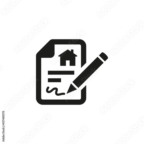 Lease contract icon on white background.