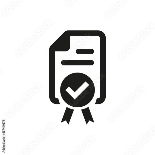 Certified or approved icon on white background.