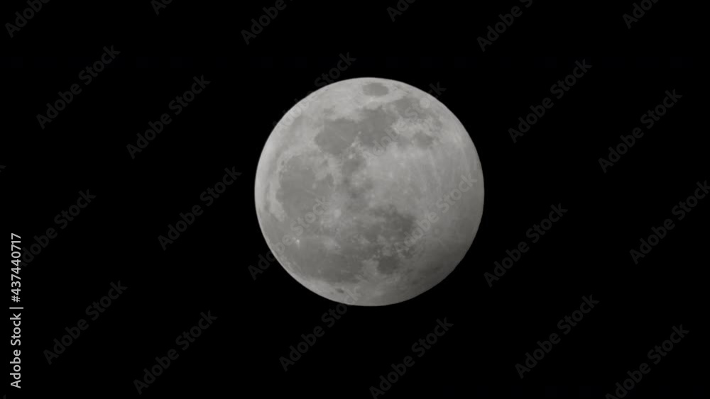 Full moon in perigee. Perfectly round and bright moon, full moon, moving in its perigee phase. Minimum distance from the Earth.