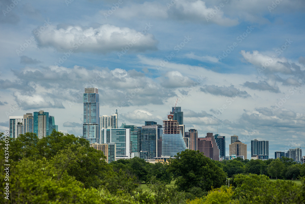 Austin Skyline from Zilker with Negative Space