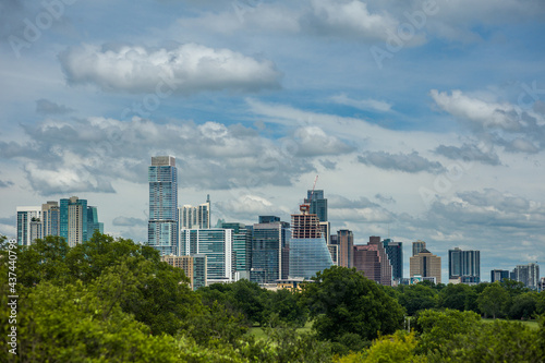 Austin Skyline from Zilker with Negative Space photo