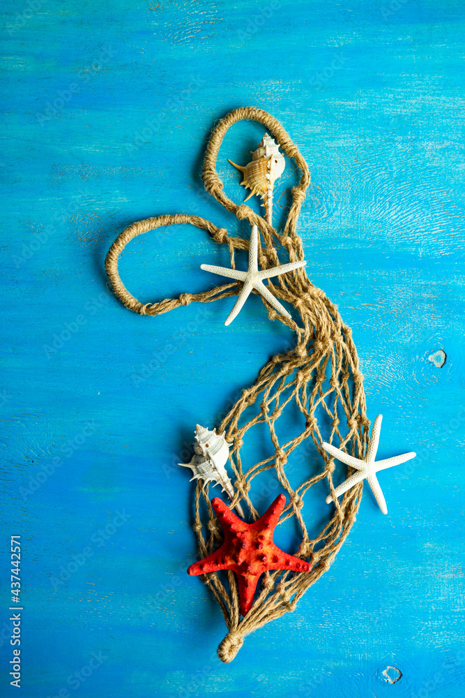 Naklejka premium Summer background with tropical decor