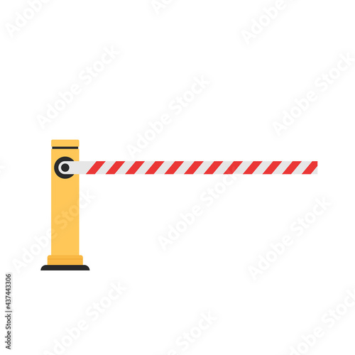 Car barriers vector. Open and closed car barriers. 