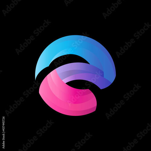 Vector Logo Initial Letter S with gradient colorful