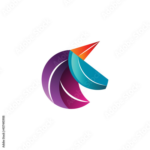 Vector Logo Design Horse with colorful gradient