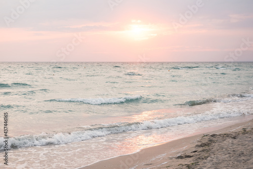 Sunset sea with beach © Pavel