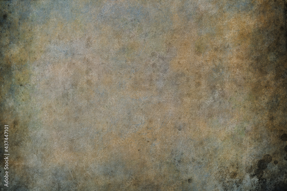 Old paper background. Painted illustration. Grunge template for design. Watercolor background texture for business. Blank. Aged wallpaper for card. Vintage. Handmade textured backdrop.	