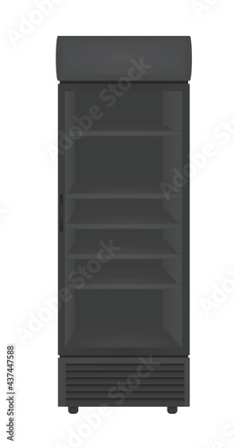Black vertical fridge. vector illustration