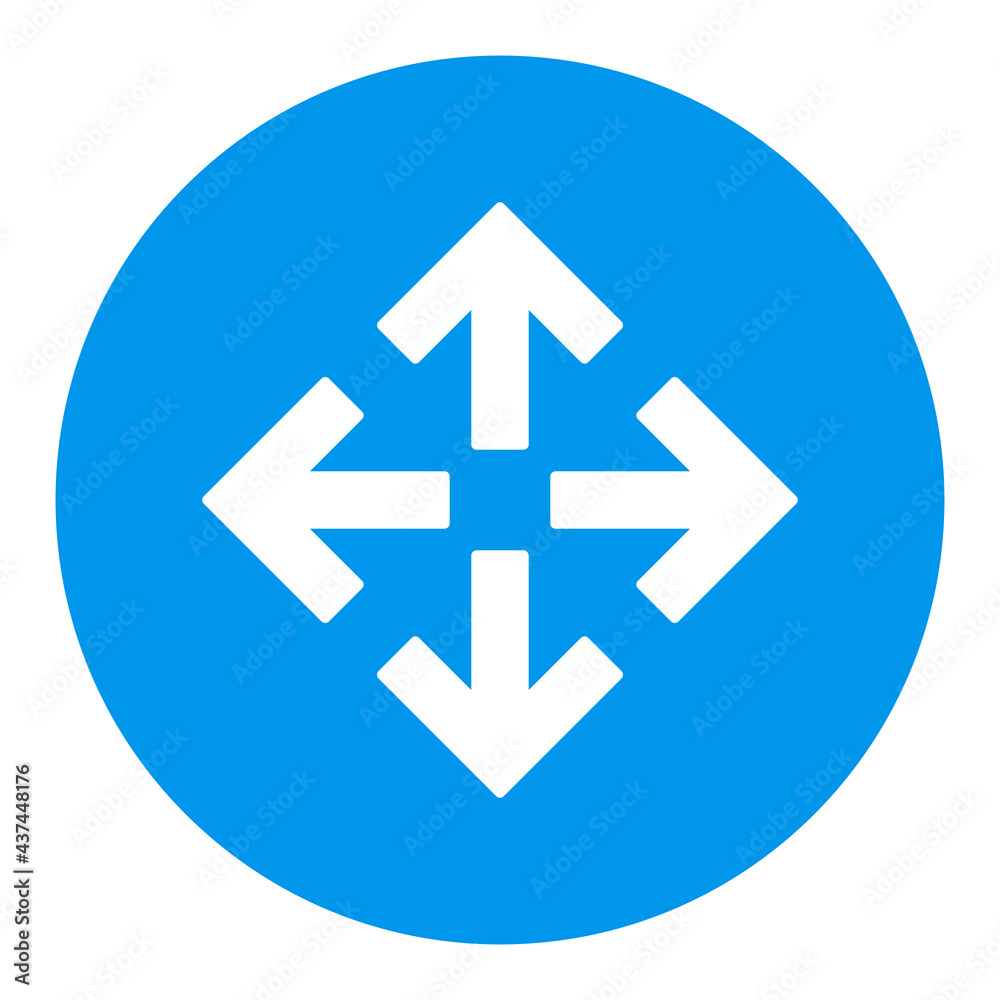 Four arrows pointing from the center glyph icon Four arrows pointing from the center glyph icon