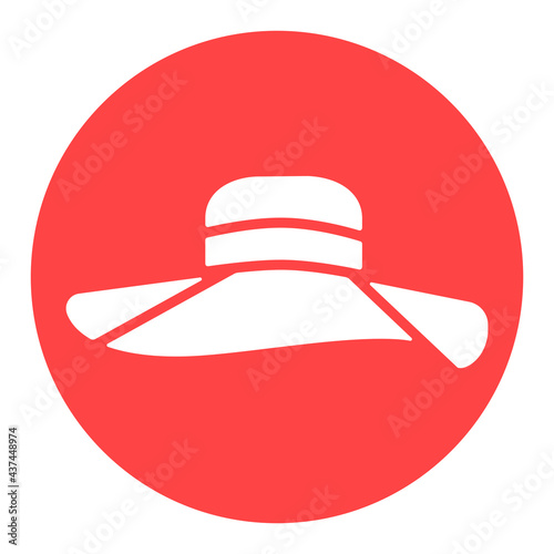 Woman summer hat glyph icon. Girl beach sunhat