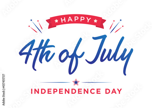 Happy Birthday America, 4th of July Banner, Fourth of July, Holiday Banner, Independence Day Background, July 4th Background, 4th of July Background, Parade Background, Patriotic Banner Vector