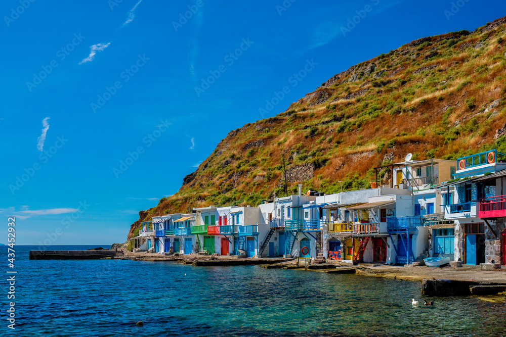 Greek fishing village Klima on Milos island in Greece
