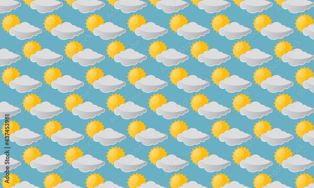 Seamless sun and clouds. patterns wallpaper beautiful. illustration Seamless sun and clouds. patterns wallpaper beautiful. illustration