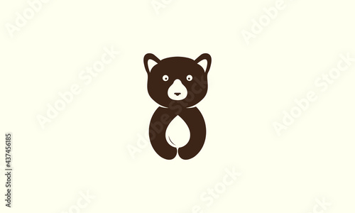 cute animal honey bear with drop water logo symbol icon vector graphic design illustration