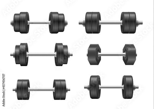 Metal 3d dumbell, steel barbells for fitness.