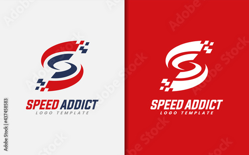 Modern Initial Letter S with Sporty Automotive Style, Abstract Graphic Logo Design Illustration.
