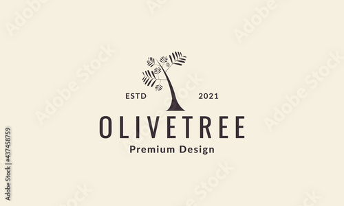 vintage olive oil tree logo symbol vector icon illustration graphic design