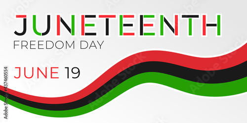 Juneteenth Freedom Day banner. African-American Independence Day, June 19, 1865. Vector illustration of design template for national holiday poster or card