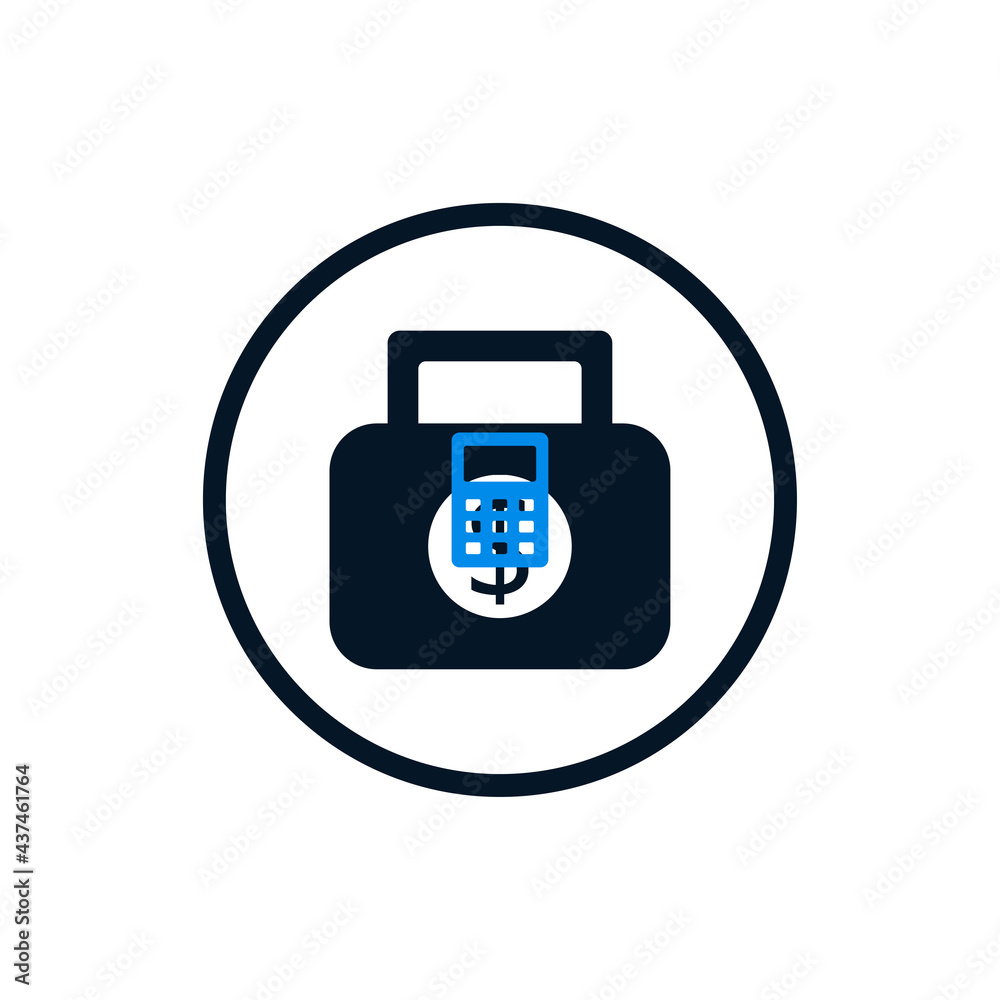 creative black color bookkeeping icon in circle creative black color bookkeeping icon in circle