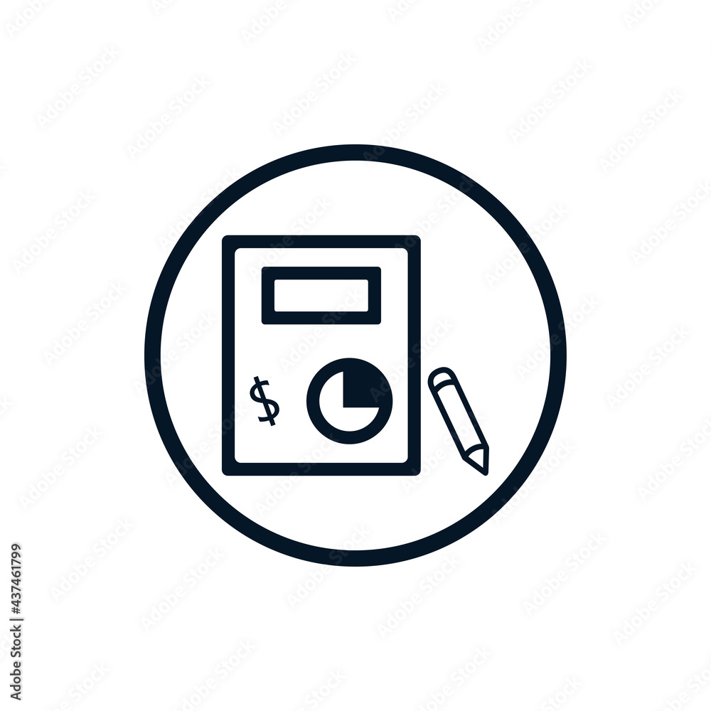 creative black color bookkeeping icon in circle creative black color bookkeeping icon in circle