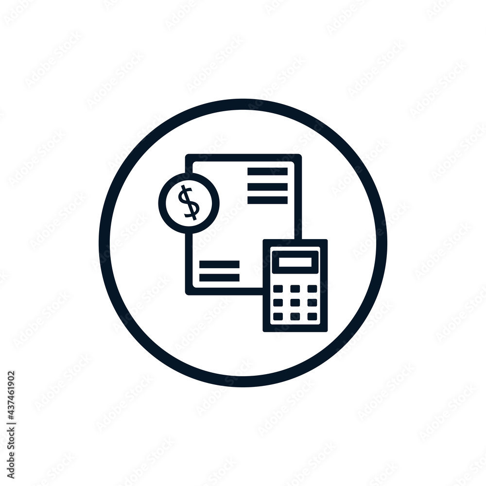creative black color bookkeeping icon in circle creative black color bookkeeping icon in circle