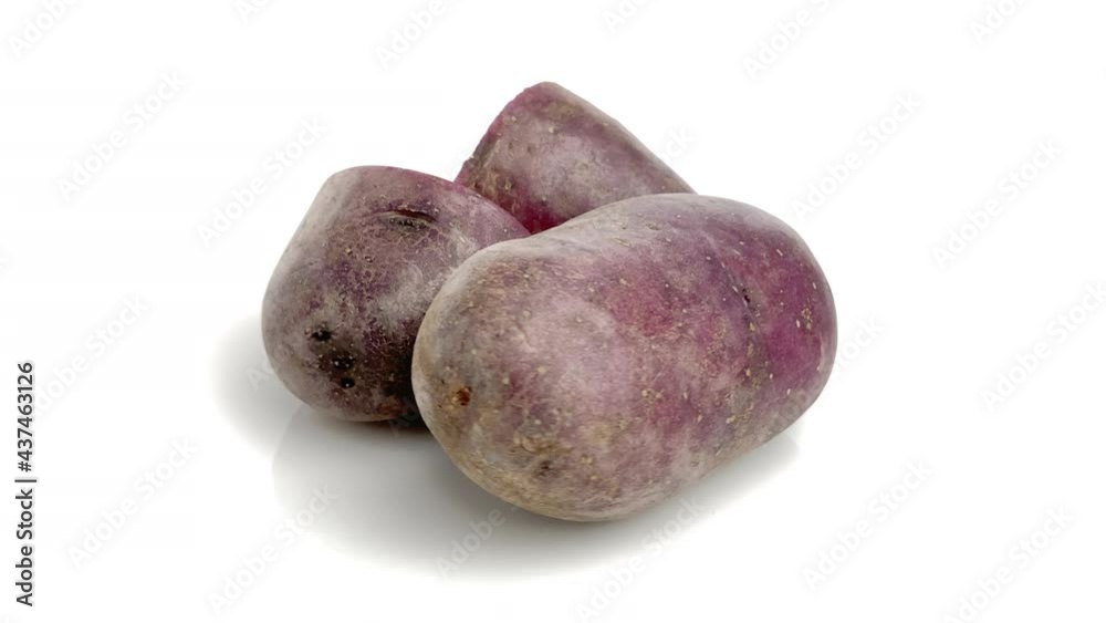 sliced red potato isolated on white background sliced red potato isolated on white background