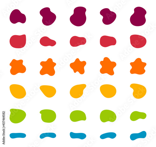 Blob shapes vector set. Organic abstract splodge elemets collection Inkblot simple silhouette. Minimalist isolated forms