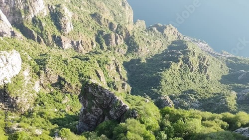 The new belvedere bridge on Coltiglione mountain in Lecco photo