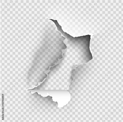 ragged Hole torn in ripped paper on transparent background