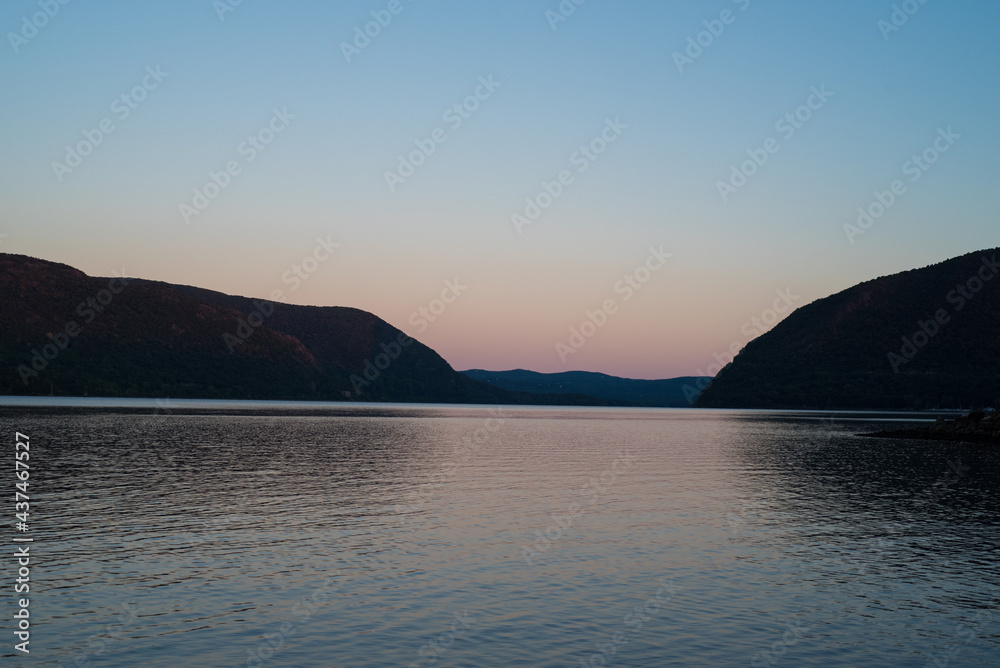 Dusk settles over the Hudson River in upstate New York.