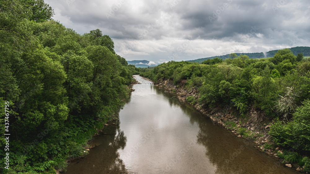 The river Dniester in the Carpathian mountains. Staryi Sambir, Ukraine. The river Dniester in the Carpathian mountains. Staryi Sambir, Ukraine.