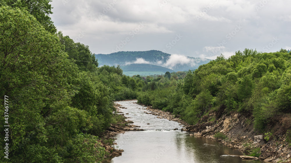 The river Dniester in the Carpathian mountains. Staryi Sambir, Ukraine. The river Dniester in the Carpathian mountains. Staryi Sambir, Ukraine.