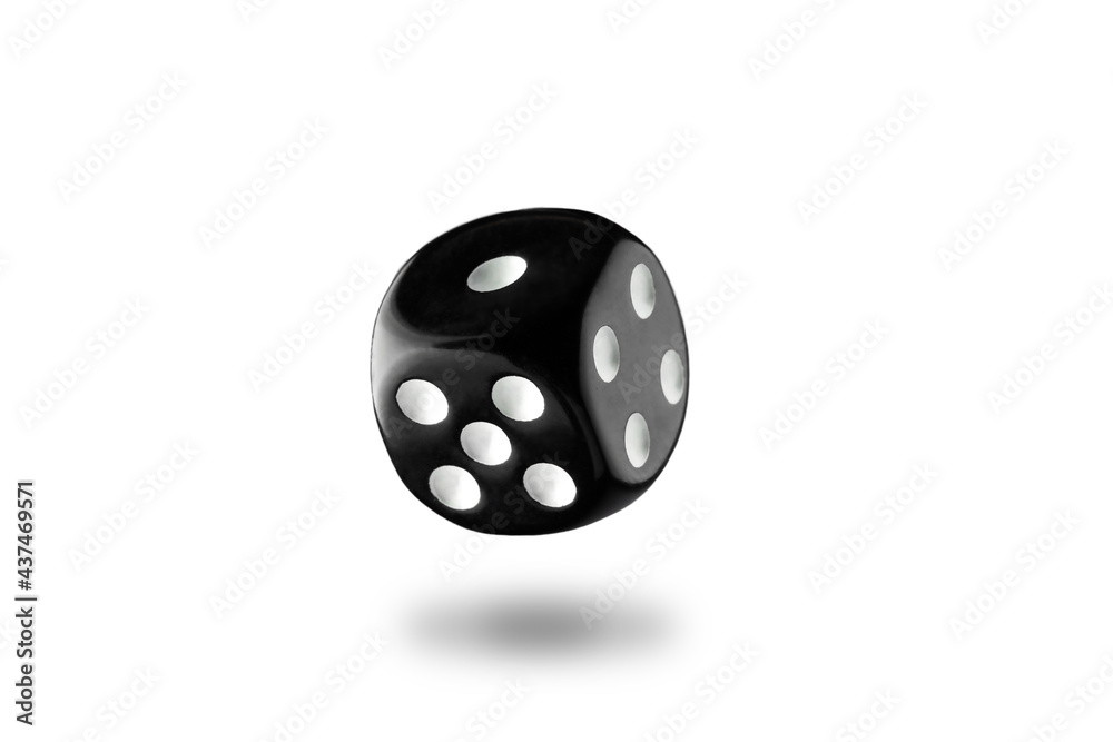 the dice are black with white dots, isolated on a white background for clipping the dice are black with white dots, isolated on a white background for clipping