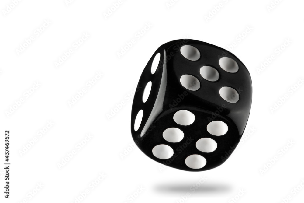 the dice are black with white dots, isolated on a white background for clipping the dice are black with white dots, isolated on a white background for clipping