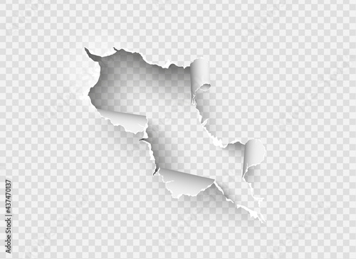 ragged Hole torn in ripped paper on transparent background