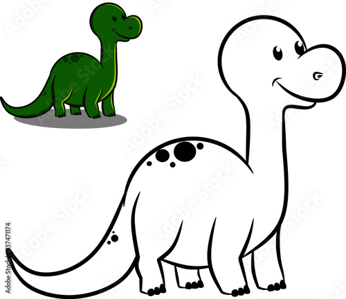 cute brontosaurus with cute style