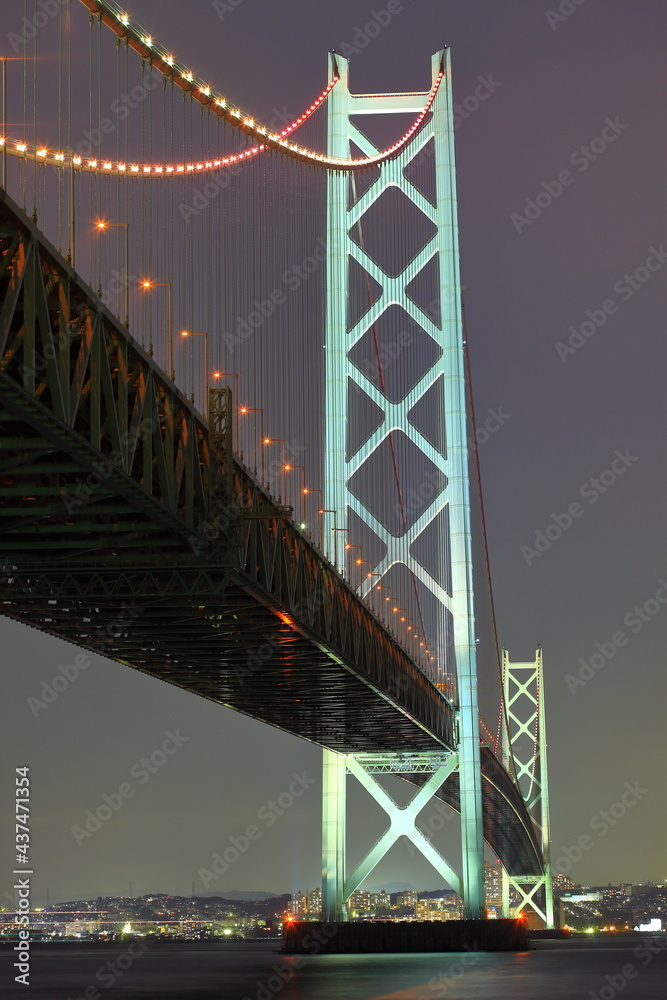 Fototapeta premium bridge, Akashi Kaikyo 明石海峡大橋の夜景
