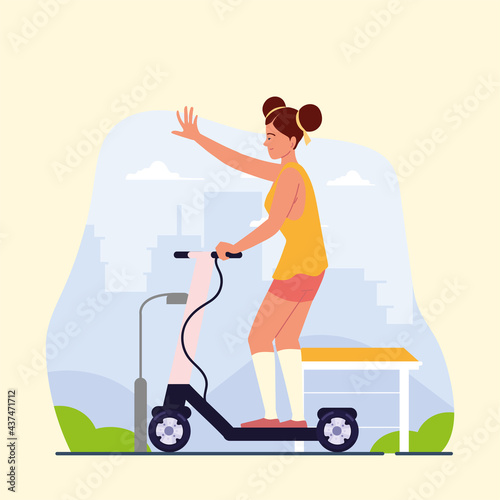 girl on electric scooter