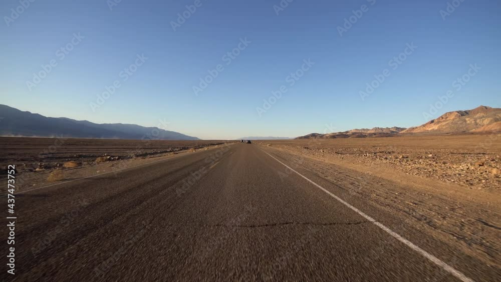 Death Valley Driving Plate Badwater Rd Northbound 06 Mojave Desert California USA