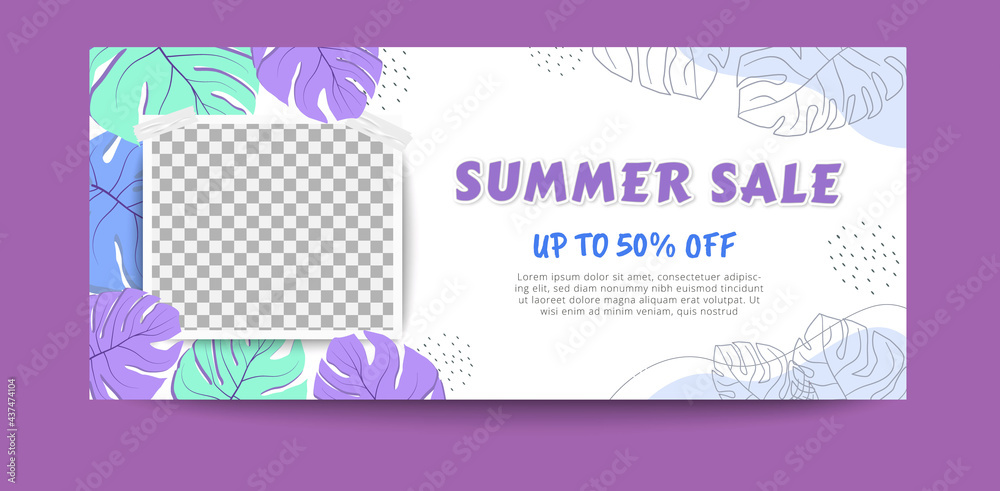 Summer discount web banner template