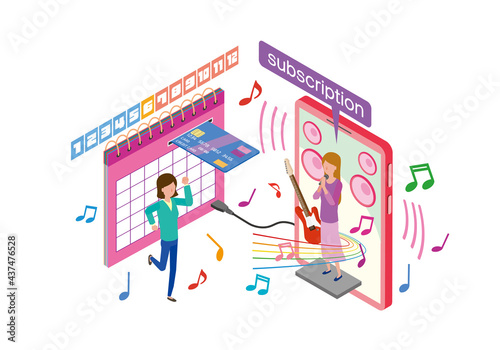 音楽配信サービスのイメージイラスト