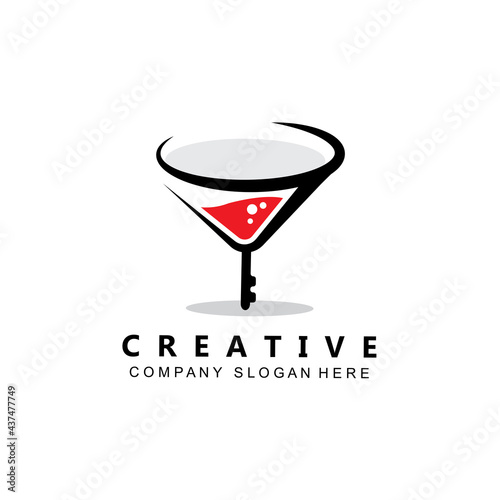 premium quality wine glass logo vector symbol