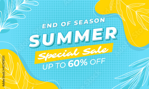 End of summer special sale banner template
